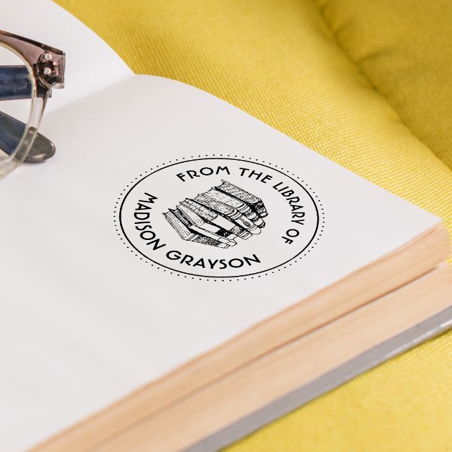 Carimbo Auto Entintado Da Biblioteca De Personalizados (From The Library Of Personalized Self-inking Stamp)