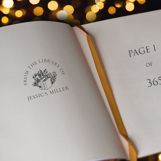 Carimbo Auto Entintado Da biblioteca do floral (Criador carregado)