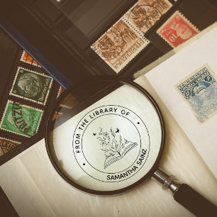 Carimbo Auto Entintado Da Biblioteca do Livro da Rapariga do Livro