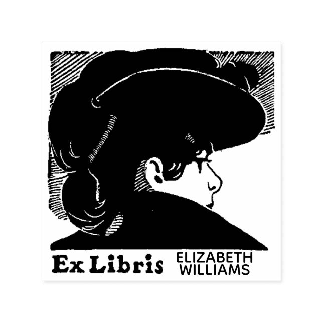 Carimbo Auto Entintado Da Biblioteca Ex Libris Book Bilbliophile (Design)