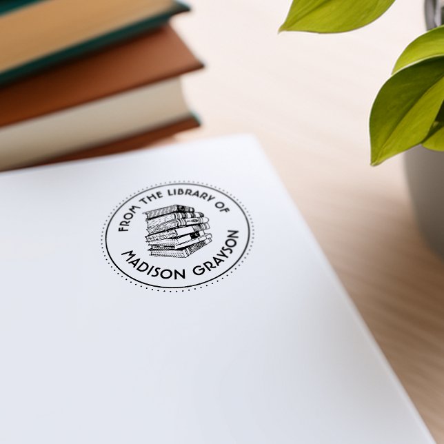 Carimbo Auto Entintado Da Biblioteca Personalizada (From The Library Of Personalized Self-inking Stamp)