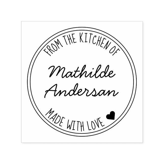 Carimbo Auto Entintado Da Cozinha de Made with Love by Script Name (Design)