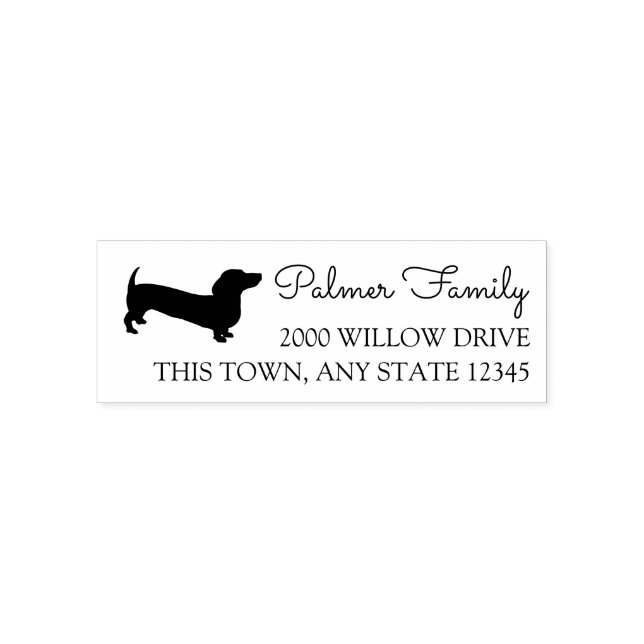 Carimbo Auto Entintado Dachshund Dog Silhouette Address (Design)