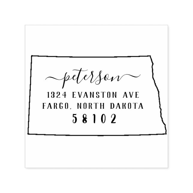 Carimbo Auto Entintado Dacota do Norte Endereço de Devolução Autoinvisíve (Design)