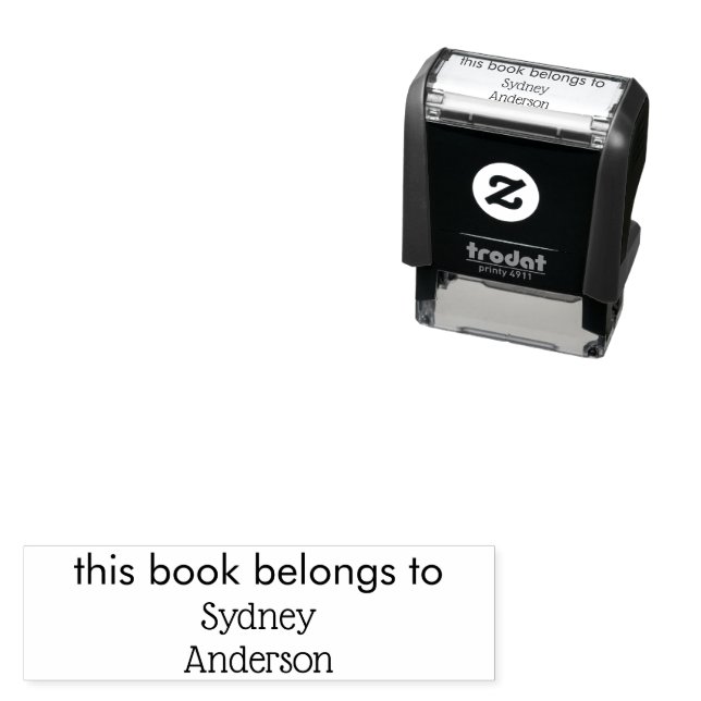 Carimbo Auto Entintado Dama de nome personalizado da biblioteca do livro (In Situ)