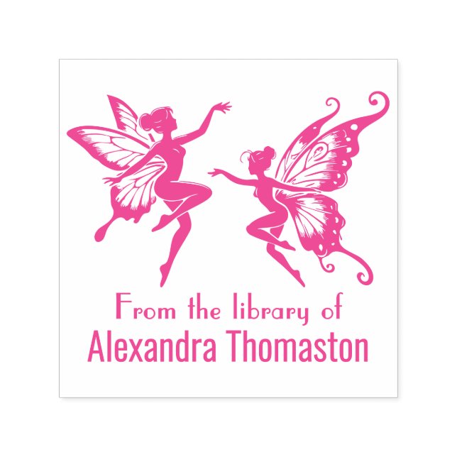 Carimbo Auto Entintado Dançarinas Borboletas Wings Biblioteca Nome (Design)