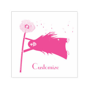 Carimbo Auto Entintado Dandelion Girl Thunder_Cove de cabelos vermelhos