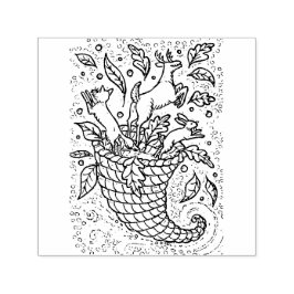 CARIMBO AUTO ENTINTADO DEER HARE FOX FOREST WILDLIFE, CORNUCOPIA DA NATUR