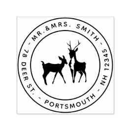 Carimbo Auto Entintado Deer Stag e Doe Sr. Endereço de devolução da & Sra