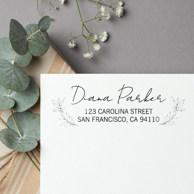 Carimbo Auto Entintado Deixa o endereço de devolução de script moderno (Criador carregado)