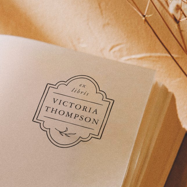 Carimbo Auto Entintado Delicar Frame Elegante Ex Libris Livro (Rubber Stamp Mock-up)