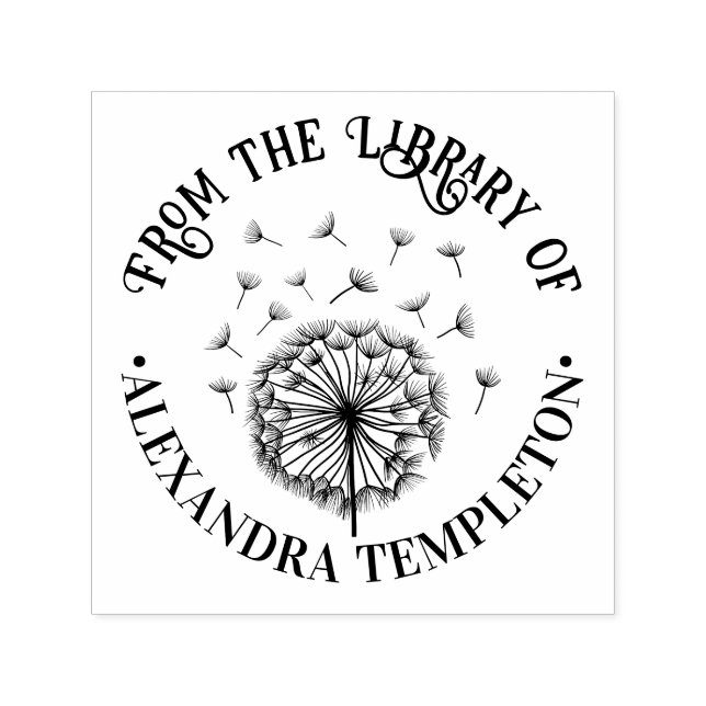 Carimbo Auto Entintado Dente-de-leão Único, Sementes no Nome do Livro da  (Design)