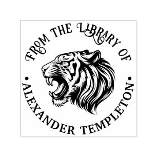 Carimbo Auto Entintado Dentes de cabeça de Tigre Zangada Dobra 1P Nome do