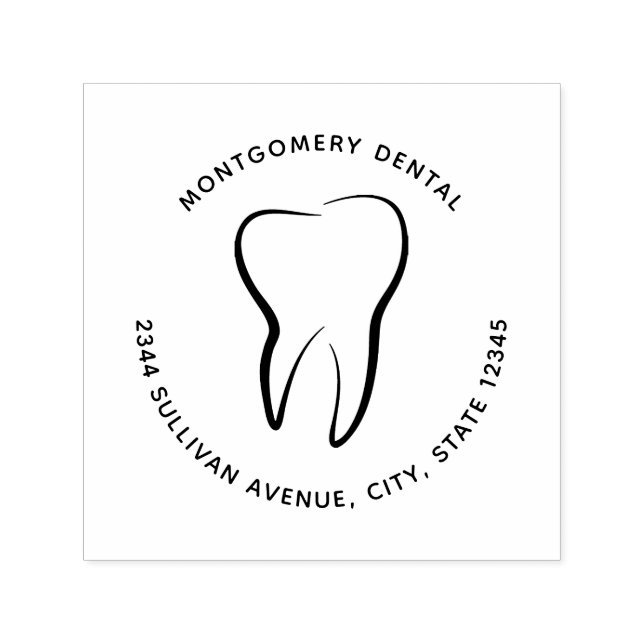 Carimbo Auto Entintado Dentista dentária dentária Endereço médico (Design)