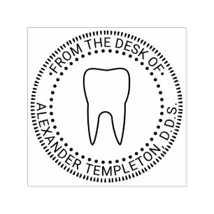 Carimbo Auto Entintado Dentista Dente #2 “Da mesa de”, “escritório de”