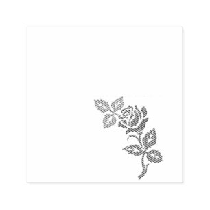 Carimbo Auto Entintado Desenho de Flor de Rosa Vermelha – Beleza Floral C