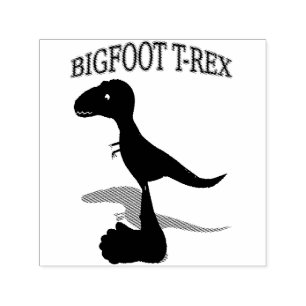 Carimbo Auto Entintado Desenho do T-Rex Pé-Grande