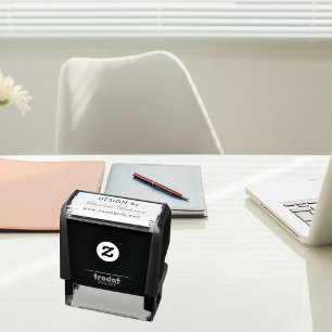 Carimbo Auto Entintado Design por nome empresário branco