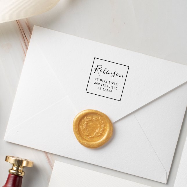 Carimbo Auto Entintado Design seu próprio nome de família personalizado E (Criador carregado)