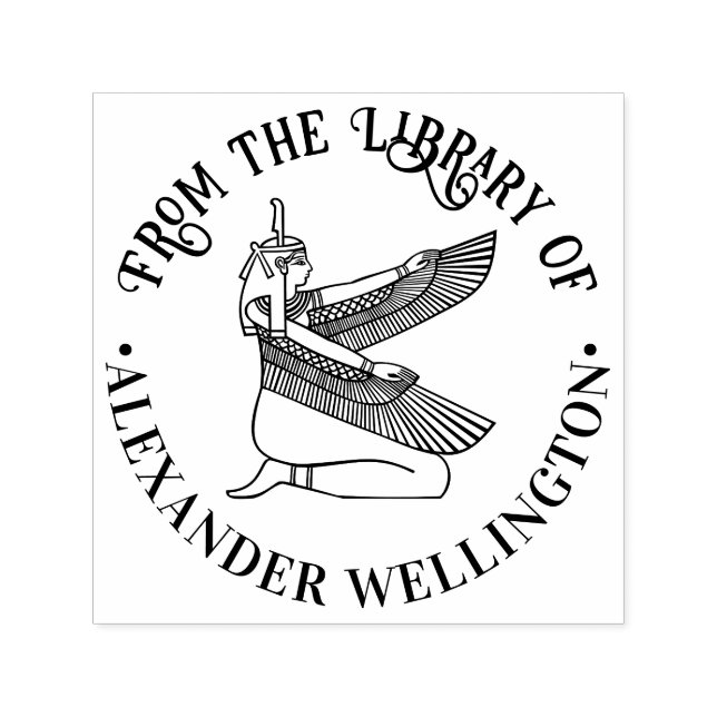 Carimbo Auto Entintado Deusa Egípcia Maat Line Art Library Book (Design)