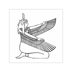 Carimbo Auto Entintado Deusa Egípcia Maat Tumba de Nefertari Nefertiti