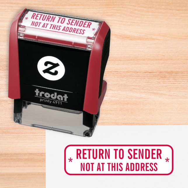 Carimbo Auto Entintado Devolução Personalizada ao Remetente Não está nest (Custom Return To Sender Not At This Address Office Self-inking Stamp)