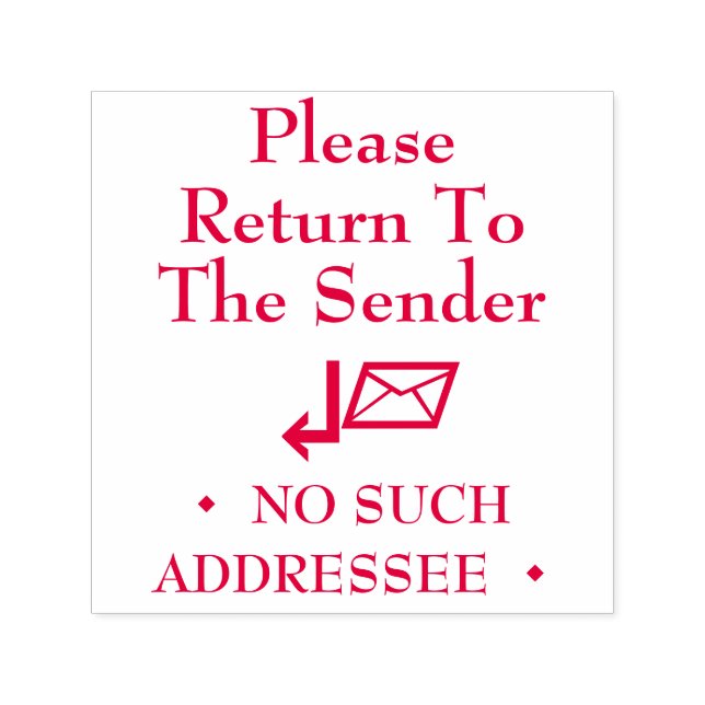 Carimbo Auto Entintado "Devolva Ao Remetente", "NENHUM DESTINATÁRIO" (Design)