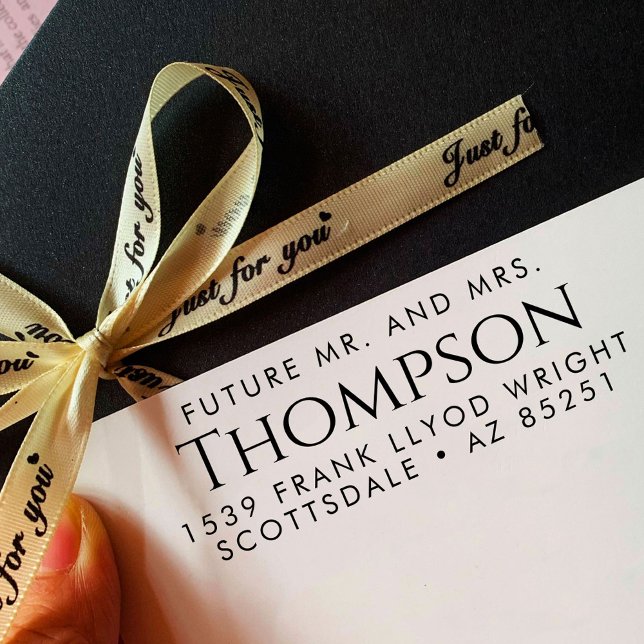 Carimbo Auto Entintado Devolver Endereço Moderno Futuro Sr. e Sra. Person (Criador carregado)