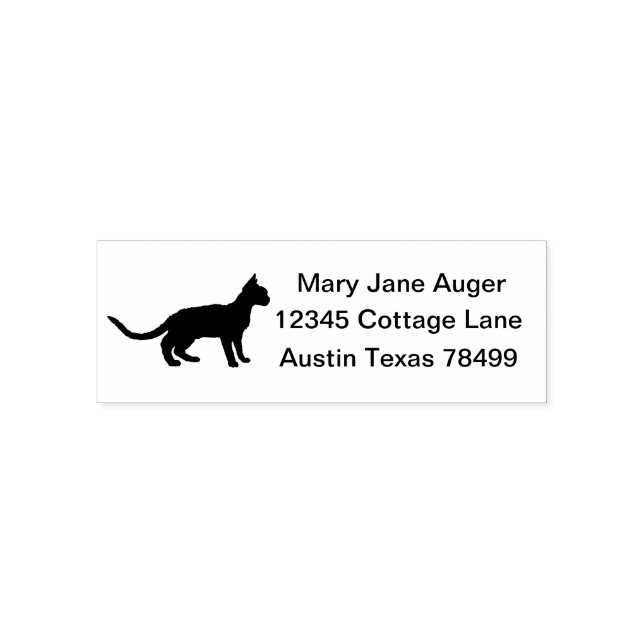 Carimbo Auto Entintado Devon Rex Cat Personalizado Autoendereço (Design)