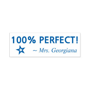 Carimbo Auto Entintado Diversão "100% PERFEITO!" Material didático