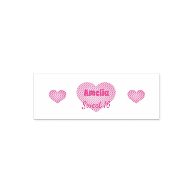 Carimbo Auto Entintado Doce 16 coração de amor (Design)