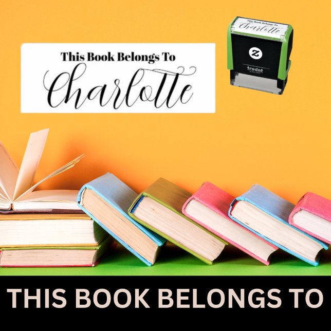 Carimbo Auto Entintado Doce Este Livro Pertence à Nome da Menina  (Criador carregado)