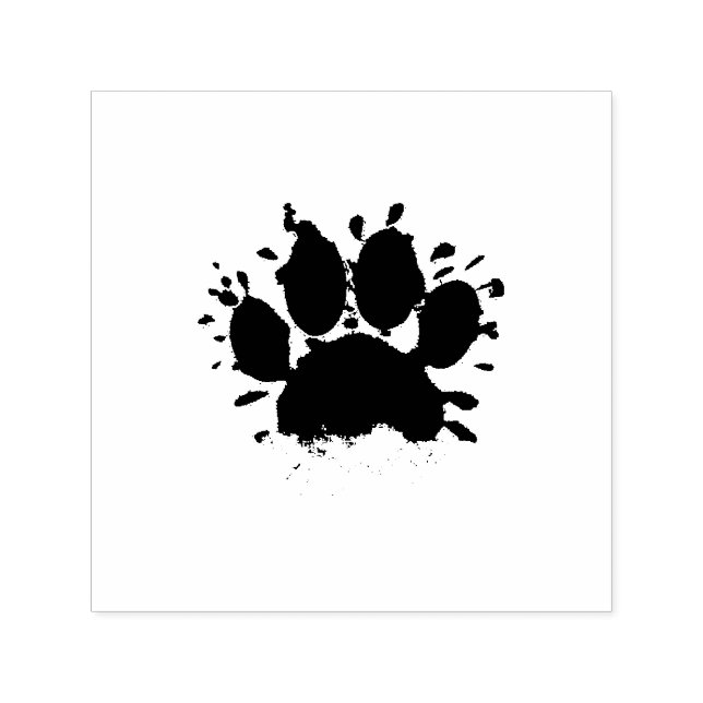Carimbo Auto Entintado Dog Paw Print Watercolor Canine Paw (Design)