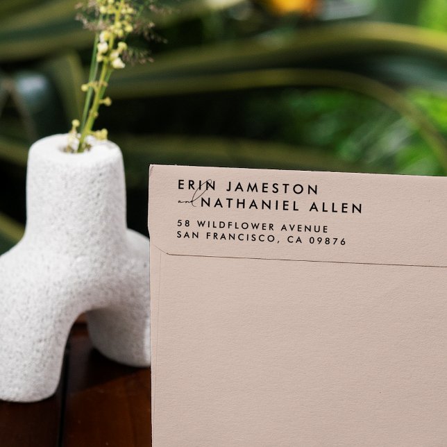 Carimbo Auto Entintado Dois Nomes e Manuscrito Moderno Endereço de Retorn (Two Names & Handwriting Modern Return Address Self-inking Stamp)