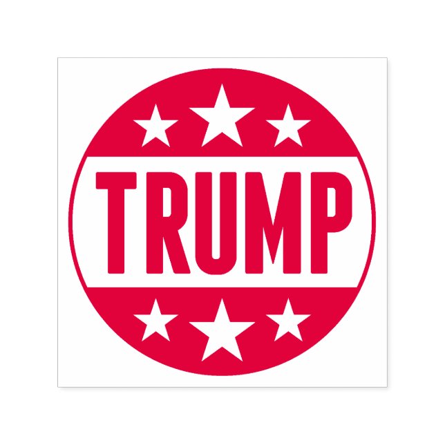 Carimbo Auto Entintado Donald Trump 2020 Button Red Stars (Design)