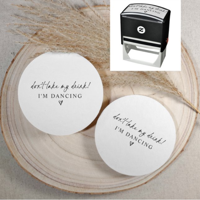 Carimbo Auto Entintado Don't Take My Drink Wedding Coaster (Don't take my drink stamp for the back of wedding or even coasters.)