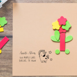 Carimbo Auto Entintado Doodle Horse Personalizado Nome Personalizado de C