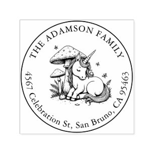 Carimbo Auto Entintado Dormir Baby Unicorn Sob Toadstool Name Address