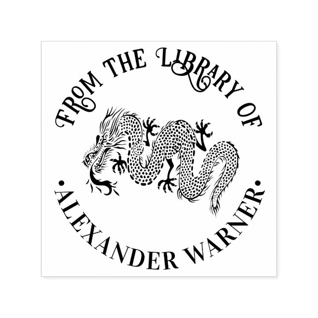 Carimbo Auto Entintado Dragão Chinês Longo Nº 1 Livro da Biblioteca (Design)