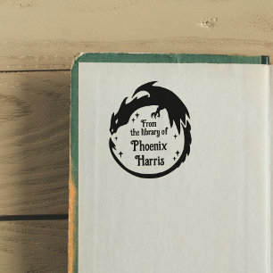 Carimbo Auto Entintado Dragão de Fantasia Feroz Da Biblioteca de