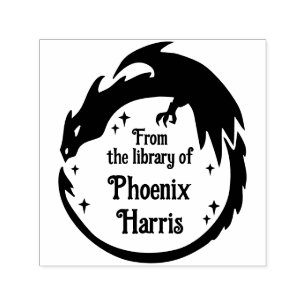 Carimbo Auto Entintado Dragão de Fantasia Fierce da Biblioteca de