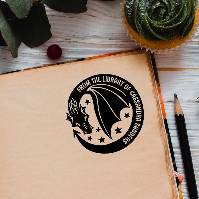 Carimbo Auto Entintado Dragão Fantasia Entre Estrelas Da Biblioteca de (Criador carregado)