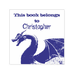 Carimbo Auto Entintado Dragão Mítico Mágico Este livro pertence a