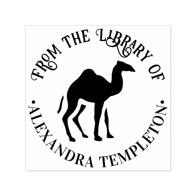 Carimbo Auto Entintado Dromedary Camel Silhouette "Da Biblioteca de" (Design)