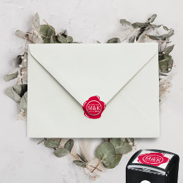 Carimbo Auto Entintado DY Wedny Funny Faux Red Wax Seal Monograma