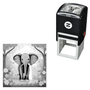 Carimbo Auto Entintado Elefante Balear Azul,