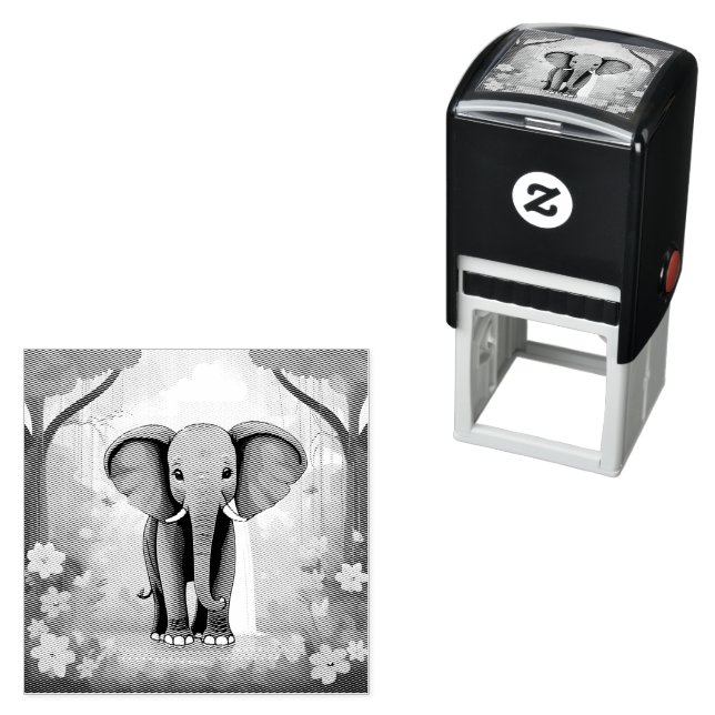 Carimbo Auto Entintado Elefante Balear Azul, (In Situ)