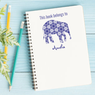Carimbo Auto Entintado Elefante bonito Este Livro Pertence A