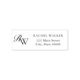 Carimbo Auto Entintado Elegant Minimalist Monogram Return Address