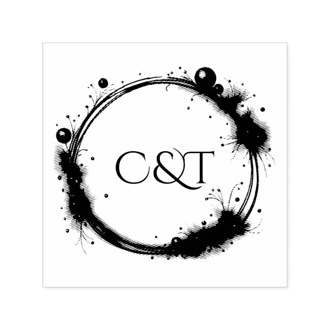 Carimbo Auto Entintado Elegant Peach Sparkle Wedding Script Calligraphy (Design)